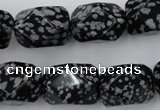 CNG834 15.5 inches 13*18mm faceted nuggets snowflake obsidian beads