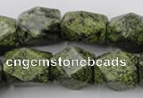 CNG835 15.5 inches 13*18mm faceted nuggets green lace gemstone beads