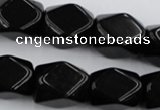 CNG836 15.5 inches 13*18mm faceted nuggets black obsidian beads