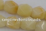 CNG837 15.5 inches 13*18mm faceted nuggets yellow jade beads