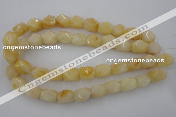 CNG837 15.5 inches 13*18mm faceted nuggets yellow jade beads