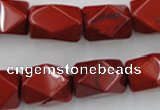 CNG839 15.5 inches 13*18mm faceted nuggets red jasper beads