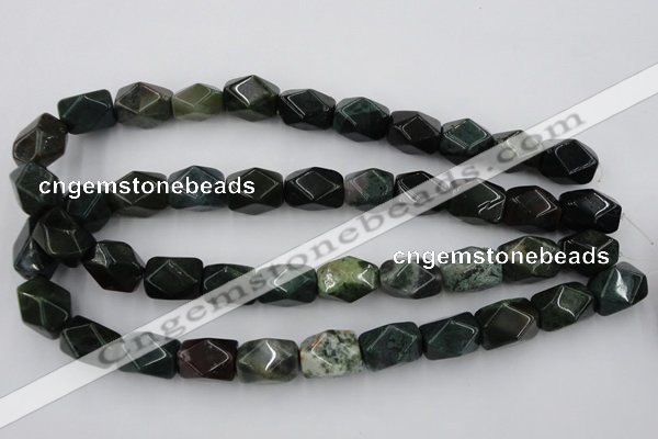 CNG845 15.5 inches 13*18mm faceted nuggets moss agate beads