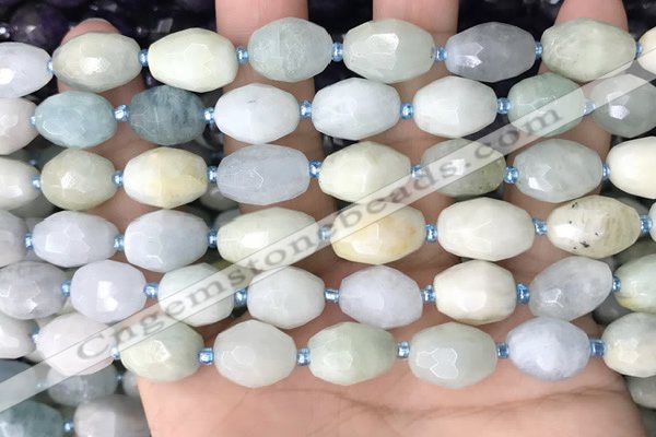 CNG8513 15.5 inches 10*12mm - 11*16mm faceted nuggets aquamarine beads