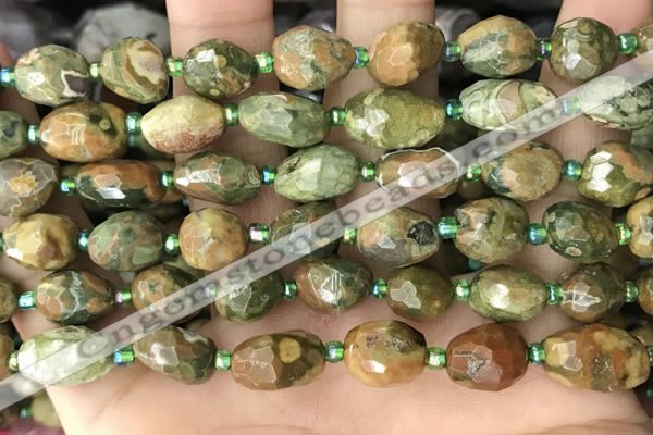 CNG8539 15.5 inches 8*10mm - 9*13mm faceted nuggets rhyolite beads