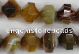 CNG854 15.5 inches 12*15mm faceted nuggets agate gemstone beads