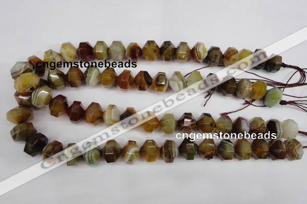 CNG854 15.5 inches 12*15mm faceted nuggets agate gemstone beads