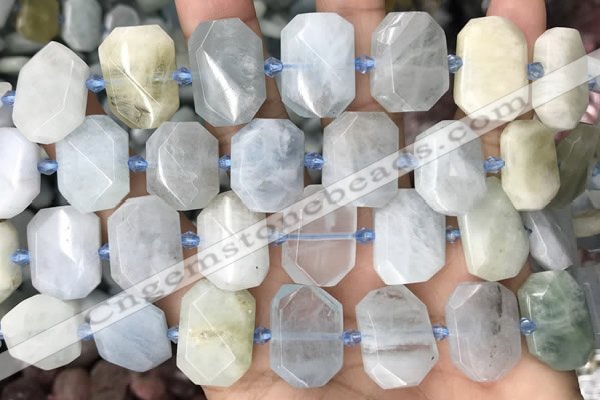 CNG8550 15.5 inches 13*18mm - 15*25mm faceted freeform aquamarine beads