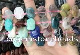 CNG8553 13*18mm - 15*25mm faceted freeform mixed gemstone beads