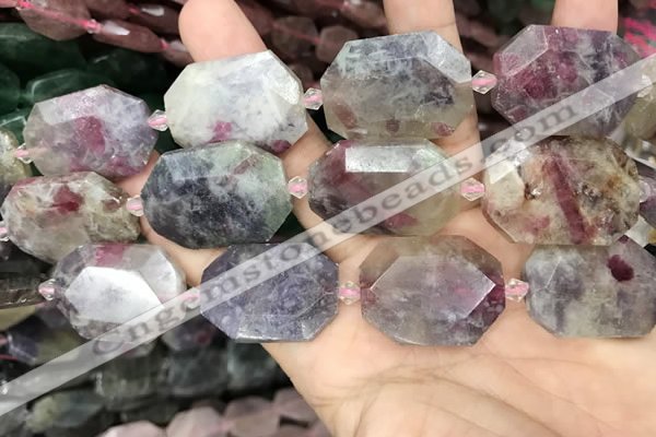 CNG8558 22*30mm - 25*35mm faceted freeform tourmaline beads