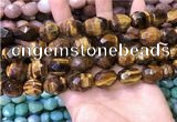 CNG8571 12*16mm - 15*20mm faceted nuggets yellow tiger eye beads