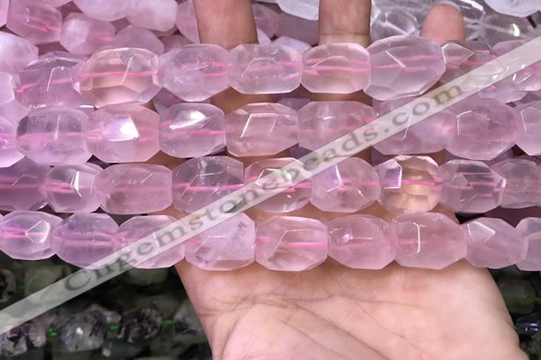 CNG8579 13*18mm - 15*20mm faceted nuggets rose quartz beads
