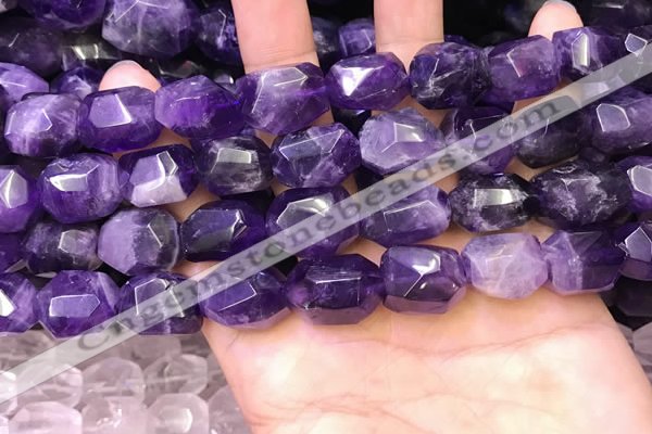 CNG8581 13*18mm - 15*20mm faceted nuggets amethyst beads