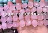 CNG8590 12*16mm - 13*18mm faceted nuggets rose quartz beads