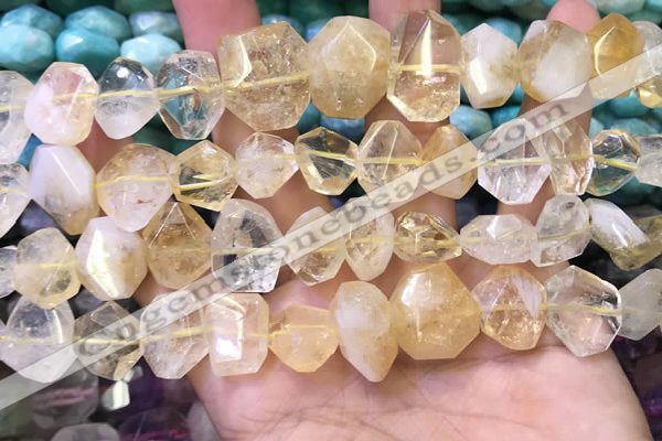 CNG8591 12*16mm - 13*18mm faceted nuggets citrine gemstone beads