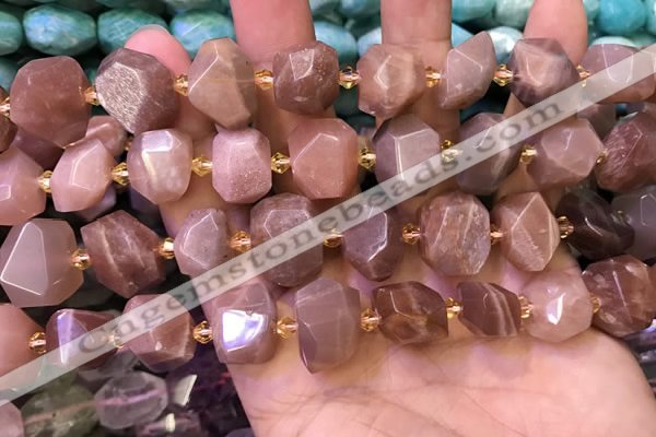 CNG8596 12*16mm - 13*18mm faceted nuggets moonstone beads