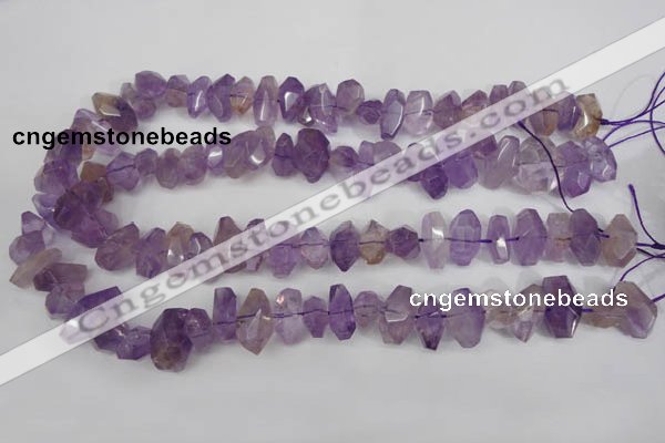 CNG860 15.5 inches 8*12mm – 12*20mm faceted nuggets amethyst beads