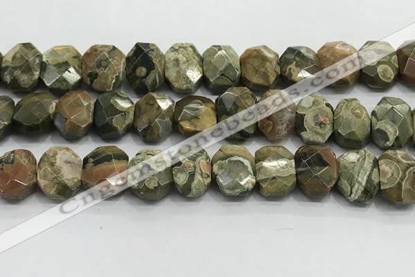 CNG8619 10*13mm - 12*16mm faceted freeform rhyolite beads