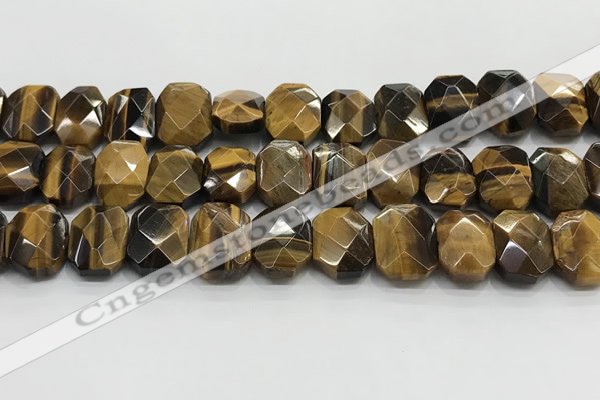 CNG8620 10*13mm - 12*16mm faceted freeform yellow tiger eye beads