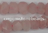 CNG863 15.5 inches 10*14mm faceted nuggets rose quartz beads