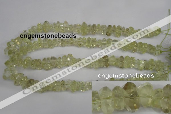 CNG864 15.5 inches 5*10mm – 10*17mm faceted nuggets lemon quartz beads