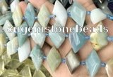 CNG8644 13*20mm - 15*25mm faceted freeform amazonite beads