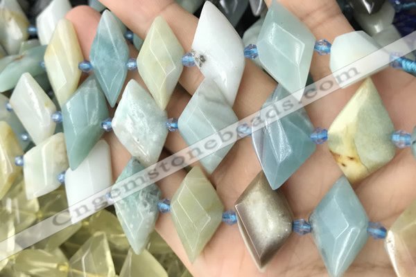 CNG8644 13*20mm - 15*25mm faceted freeform amazonite beads