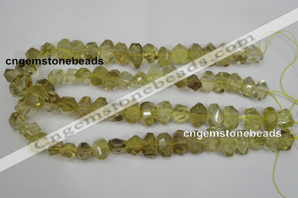 CNG865 15.5 inches 10*15mm – 12*20mm faceted nuggets lemon quartz beads