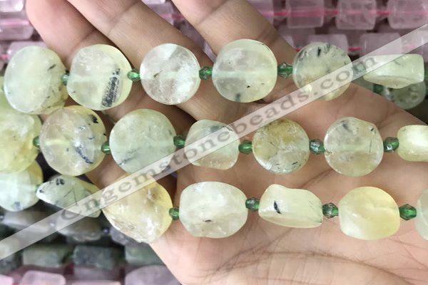 CNG8656 15.5 inches 10mm - 20mm freeform green rutilated quartz beads