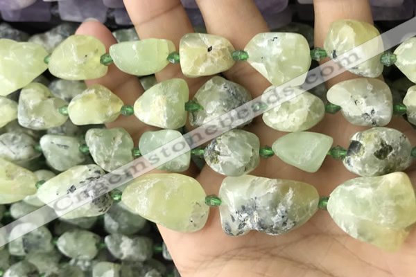 CNG8663 12*16mm - 18*25mm nuggets green rutilated quartz beads