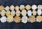 CNG8675 12*20mm - 20*33mm faceted nuggets yellow quartz beads