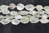 CNG8686 16*23mm - 25*30mm faceted freeform green quartz beads