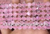 CNG8691 15.5 inches 8mm faceted nuggets rose quartz beads