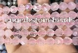 CNG8692 15.5 inches 10mm faceted nuggets rose quartz beads