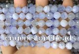 CNG8706 15.5 inches 8mm faceted nuggets blue chalcedony beads
