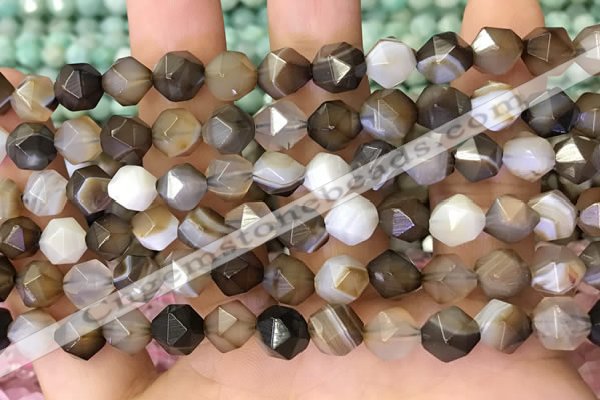 CNG8721 15.5 inches 8mm faceted nuggets agate gemstone beads