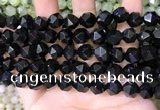 CNG8738 15.5 inches 10mm faceted nuggets black agate beads