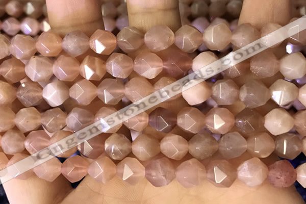 CNG8753 15.5 inches 8mm faceted nuggets moonstone beads wholesale