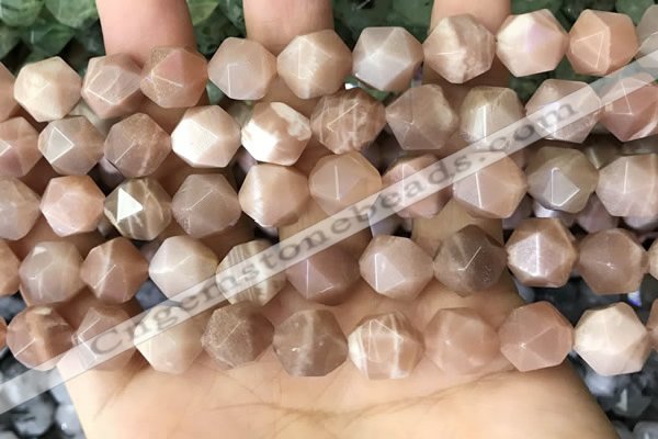 CNG8755 15.5 inches 12mm faceted nuggets moonstone beads wholesale