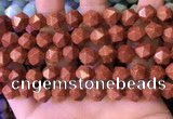 CNG8768 15.5 inches 10mm faceted nuggets goldstone beads wholesale