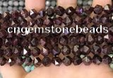 CNG8770 15.5 inches 8mm faceted nuggets garnet gemstone beads