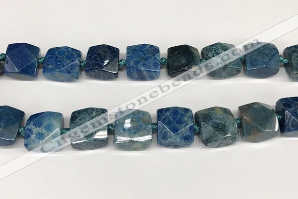 CNG8790 16*17mm - 18*19mm faceted nuggets chrysanthemum agate  beads