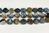 CNG8793 16*17mm - 18*19mm faceted nuggets agate  beads