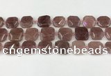 CNG8803 15.5 inches 16mm - 20mm faceted freeform strawberry quartz beads