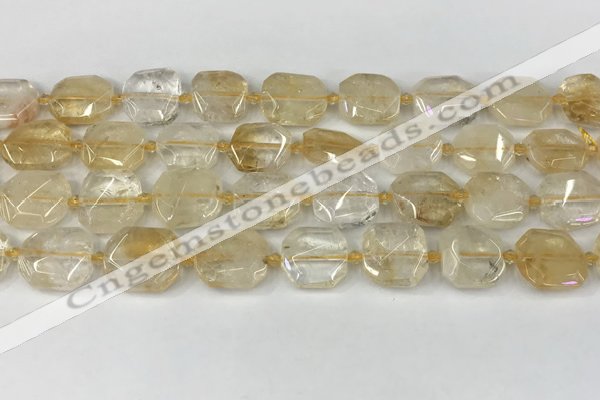 CNG8804 15.5 inches 16mm - 20mm faceted freeform citrine beads