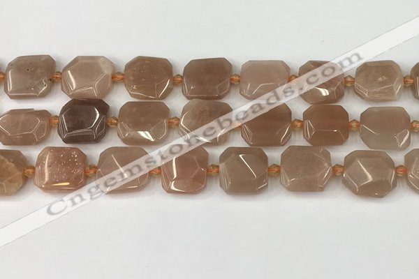 CNG8812 15.5 inches 16mm - 20mm faceted freeform moonstone beads