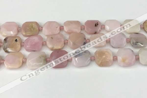 CNG8813 15.5 inches 16mm - 20mm faceted freeform pink opal beads