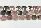 CNG8814 15.5 inches 16mm - 20mm faceted freeform rhodonite beads