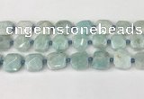 CNG8816 15.5 inches 16mm - 20mm faceted freeform amazonite beads