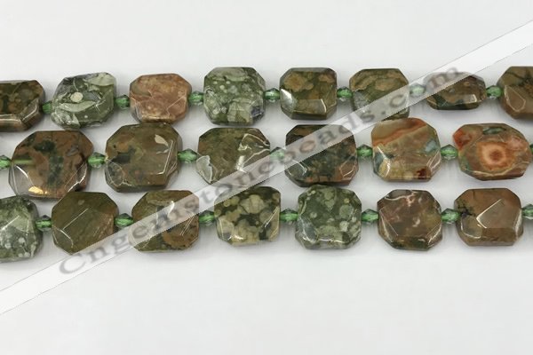 CNG8822 15.5 inches 16mm - 20mm faceted freeform rhyolite beads